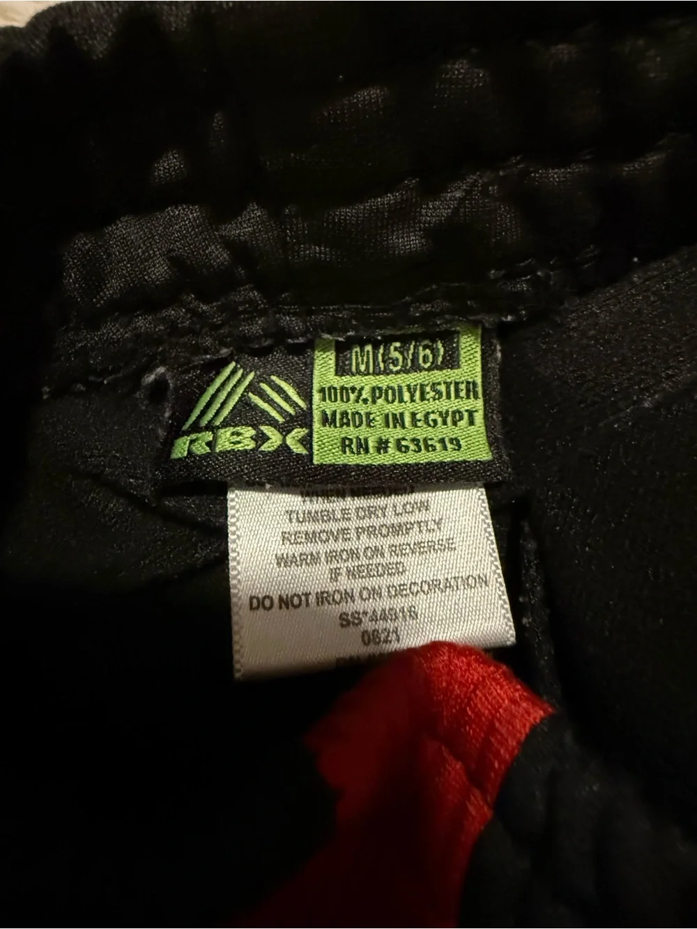 Kids RBX Black Joggers with Red Side Panels and White Accents